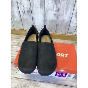 NWT JSPORT WOMEN'S LIGHTWEIGHT  BLACK CASUAL SLIP ON SHOE Size- US 8